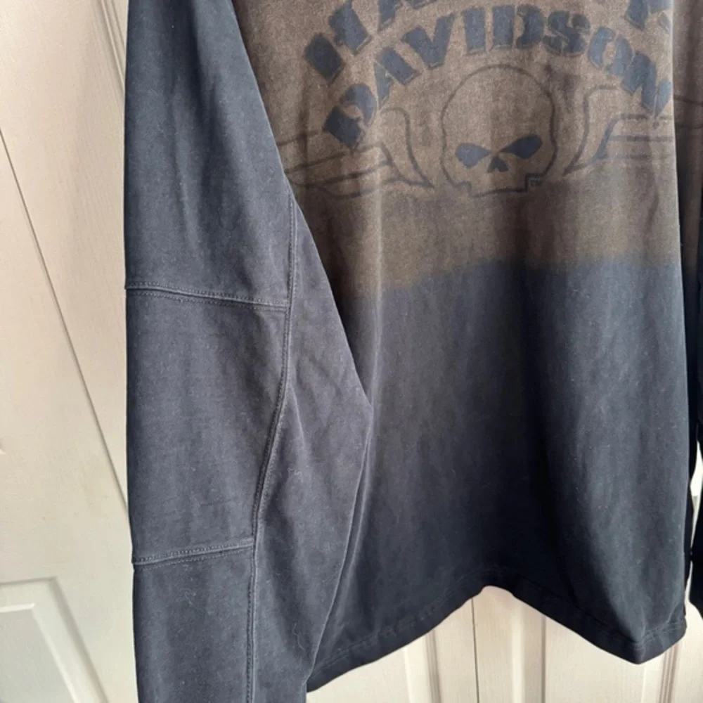 Harley Davidson Black Bleach Spell Out Sweatshirt Men's Size 2XL‎ Biker Grunge
